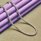 925 Silver 3mm Snake Chain Bracelet Necklace Set for Wedding Party