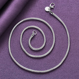 925 Silver 3mm Snake Chain Bracelet Necklace Set for Wedding Party