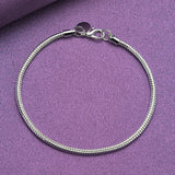 925 Silver 3mm Snake Chain Bracelet Necklace Set for Wedding Party