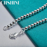 925 Sterling Silver 4mm Beads Bracelet Wedding Jewelry