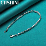925 Sterling Silver 4mm Beads Bracelet Wedding Jewelry