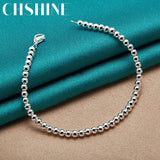 925 Sterling Silver 4mm Beads Bracelet Wedding Jewelry