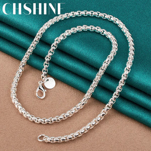 925 Silver 4mm Snake Bone Chain Necklace 18/20/24 Inch