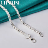 925 Silver 4mm Snake Bone Chain Necklace 18/20/24 Inch