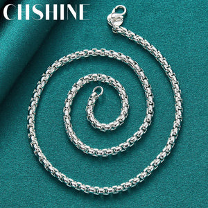 925 Silver 4mm Snake Bone Chain Necklace 18/20/24 Inch