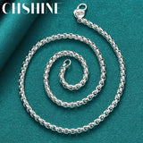 925 Silver 4mm Snake Bone Chain Necklace 18/20/24 Inch