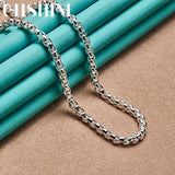 925 Silver 4mm Snake Bone Chain Necklace 18/20/24 Inch