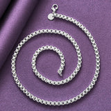 925 Sterling Silver 4mm Square Chain Set