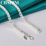 925 Silver 4mm Square Necklace Wedding Charm