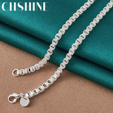 925 Silver 4mm Square Necklace Wedding Charm