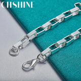 925 Silver 5mm Box Lattice Chain Bracelet Wedding Party Charm