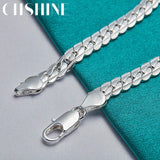 925 Silver 6mm Chain Bracelet Wedding Engagement Charm Jewelry