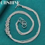 925 Silver Beads Chain Necklace For Women Wedding Jewelry