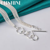 925 Silver Beads Chain Necklace For Women Wedding Jewelry
