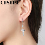 925 Silver Bowknot Zircon Earrings Women Party Jewelry