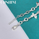 925 Silver Butterfly Charm Chain Bracelet Wedding Jewelry