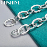 925 Silver Circle Buckle Bracelet Wedding Engagement Jewelry