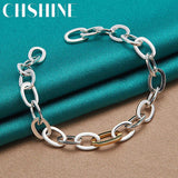 925 Silver Circle Buckle Bracelet Wedding Engagement Jewelry