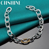 925 Silver Circle Buckle Bracelet Wedding Engagement Jewelry