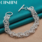 925 Silver Circle Hip Hop Bracelet Chain For Women