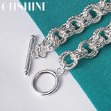 925 Silver Circle Ring Bracelet Chain Wedding Jewelry