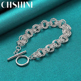 925 Silver Circle Ring Bracelet Chain Wedding Jewelry