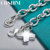 925 Silver Cross Pendant Bracelet for Engagement Party