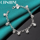925 Silver Crown Pendant Bracelet Wedding Engagement Charm Jewelry