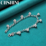 925 Silver Crown Pendant Bracelet Wedding Engagement Charm Jewelry