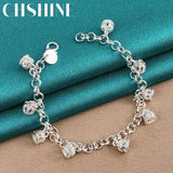 925 Silver Crown Pendant Bracelet Wedding Engagement Charm Jewelry