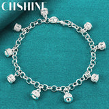 925 Silver Crown Pendant Bracelet Wedding Engagement Charm Jewelry