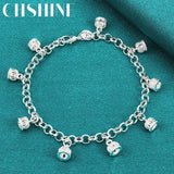 925 Silver Crown Pendant Bracelet Wedding Engagement Charm Jewelry