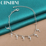 925 Silver Dolphin Bracelet Women's Charm Wedding Jewelry