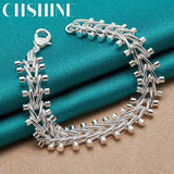 925 Sterling Silver Double Row Bead Chain Bracelet For Man Women Charm