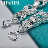 925 Sterling Silver Dragon Bracelet Bangle Cuff For Man Women