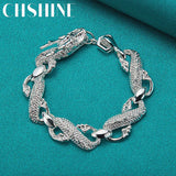 925 Sterling Silver Dragon Bracelet Bangle Cuff For Man Women