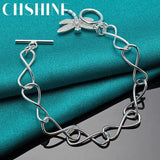 925 Silver Dragonfly Pendant Bracelet Women Wedding Charm Jewelry