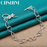 925 Silver Dragonfly Pendant Bracelet Women Wedding Charm Jewelry
