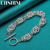 925 Silver Faucet Bracelet Charm Chain For Women Engagement