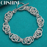 925 Silver Faucet Bracelet Charm Chain For Women Engagement