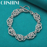 925 Silver Faucet Bracelet Charm Chain For Women Engagement