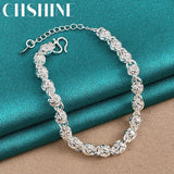 925 Silver Faucet Chain Bracelet Wedding Engagement Party Charm Jewelry