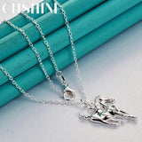 925 Silver Ferghana Horse Pendant Necklace for Women Men