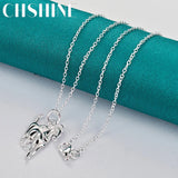 925 Silver Ferghana Horse Pendant Necklace for Women Men