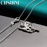 925 Silver Ferghana Horse Pendant Necklace for Women Men