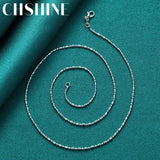 925 Silver Ball Beads Chain Necklace 16-30 Inch