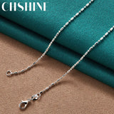 925 Silver Ball Beads Chain Necklace 16-30 Inch