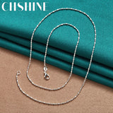 925 Silver Ball Beads Chain Necklace 16-30 Inch
