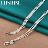 925 Silver Snake Chain Beads Necklace for Women