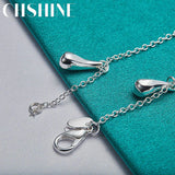 925 Silver 5 Water Drop Bracelet Women Wedding Party Jewelry